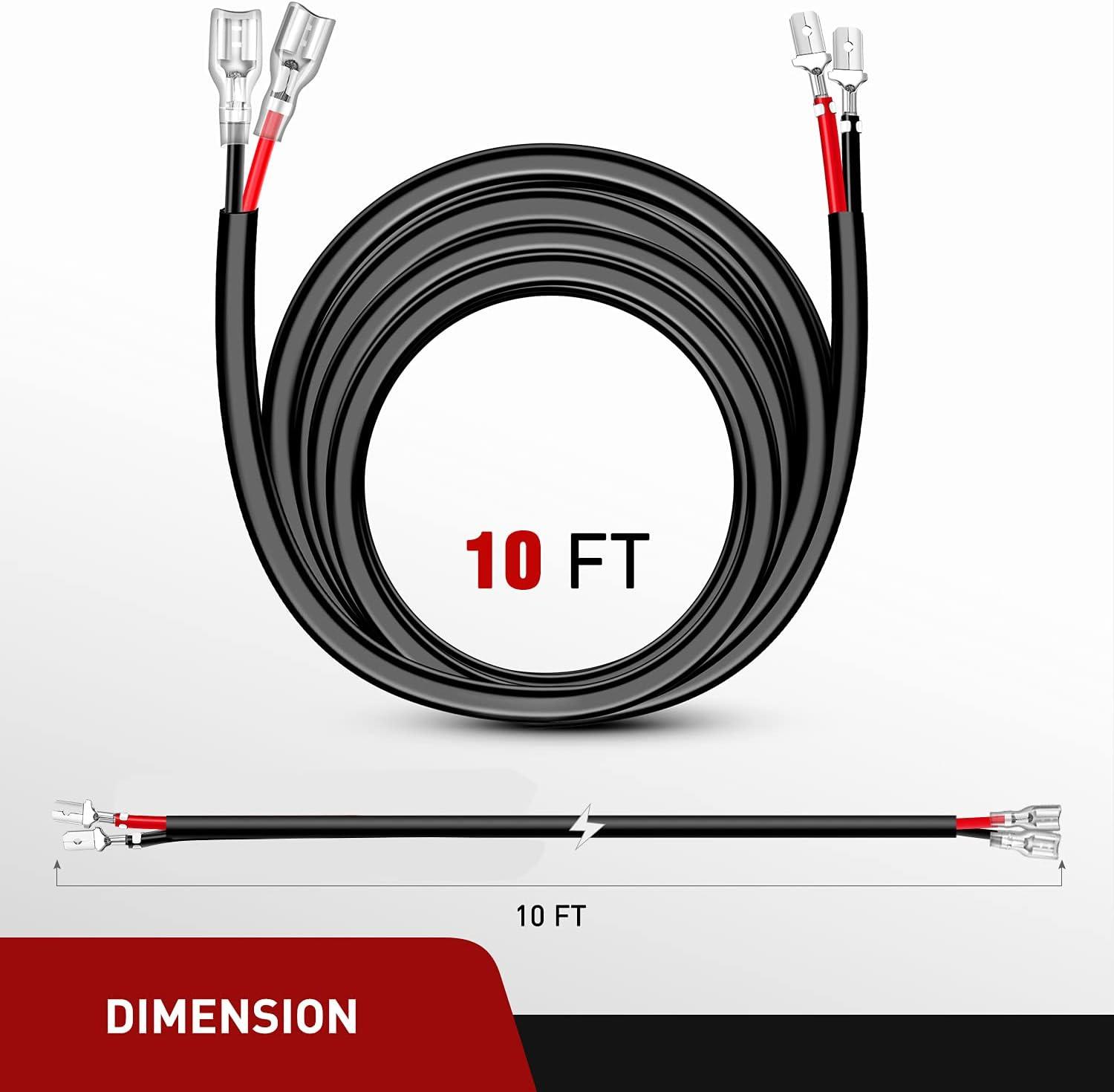 imageNilight 16 AWG LED Light Bar Wiring Harness Kit  2 Leads with 2PCS 16 AWG 10 Feet Wiring Harness Extension Kit 12V On Off Switch for Off Road Lights LED Work Light Bar 2 Years Warranty