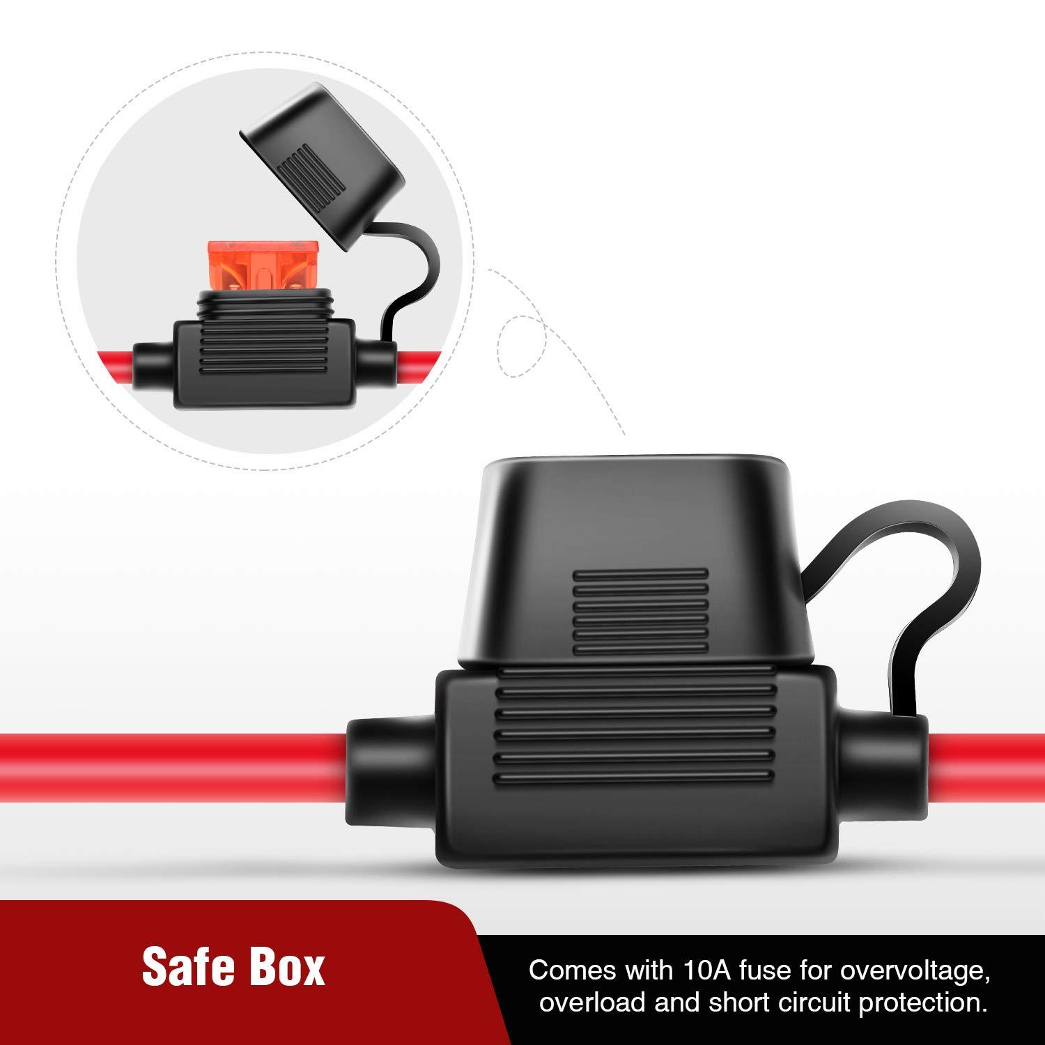 imageNilight 50037R 12FT Cable DC Extension Cord 16AWG 2 Pin Wire Harness with 12V24V Quick ConnectDisconnect SAE Connector with Dust Cap 2 Years Warranty Red black2FT SAE to O Ring Harness