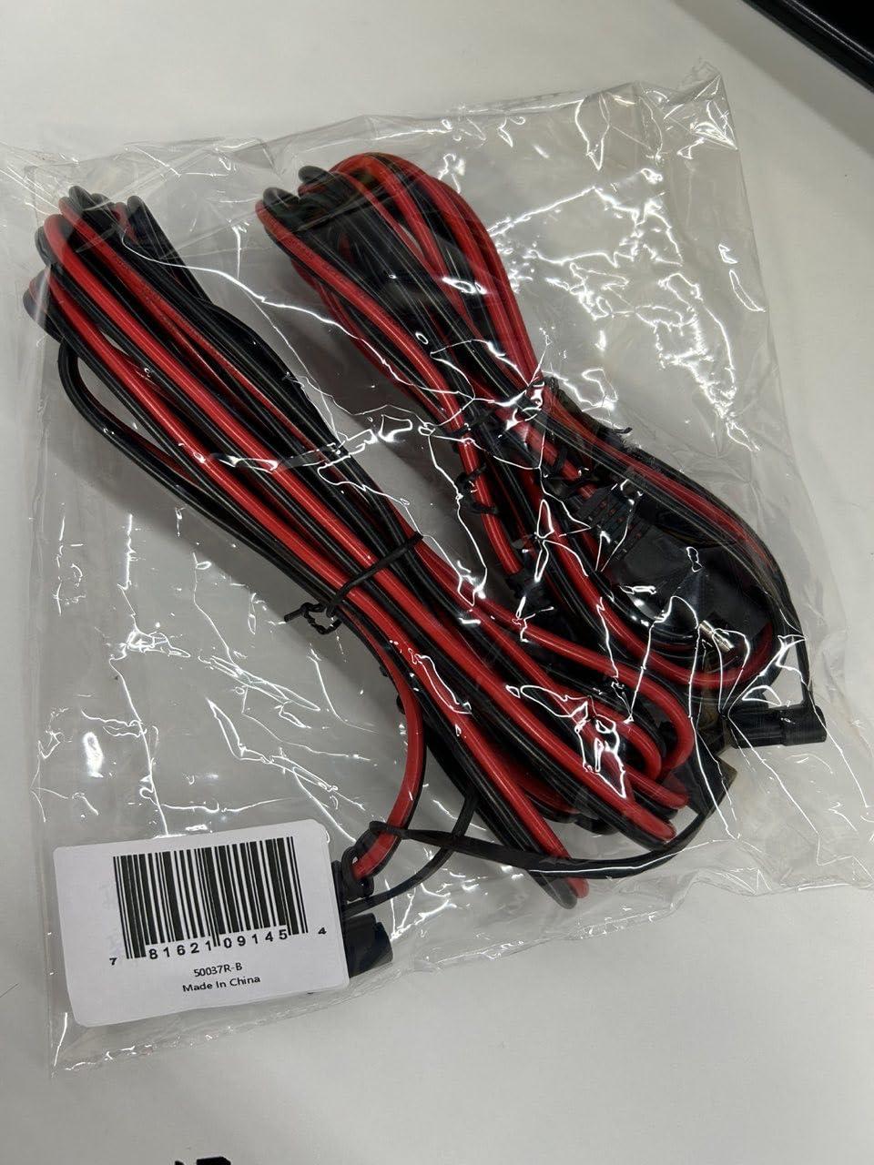 imageNilight 50037R 12FT Cable DC Extension Cord 16AWG 2 Pin Wire Harness with 12V24V Quick ConnectDisconnect SAE Connector with Dust Cap 2 Years Warranty Red black2Pcs 12FT SAE Extension Cable