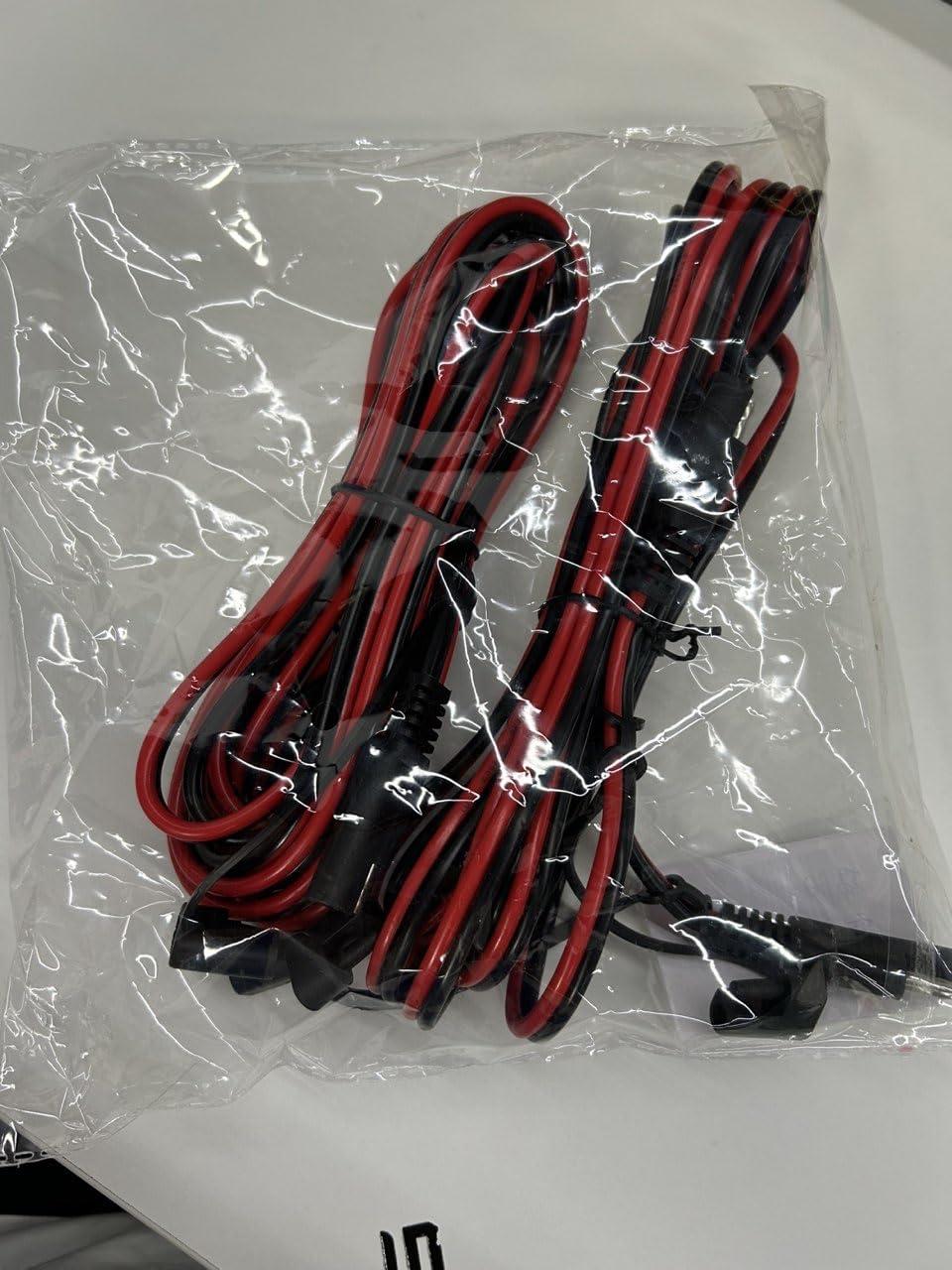 imageNilight 50037R 12FT Cable DC Extension Cord 16AWG 2 Pin Wire Harness with 12V24V Quick ConnectDisconnect SAE Connector with Dust Cap 2 Years Warranty Red black2Pcs 12FT SAE Extension Cable