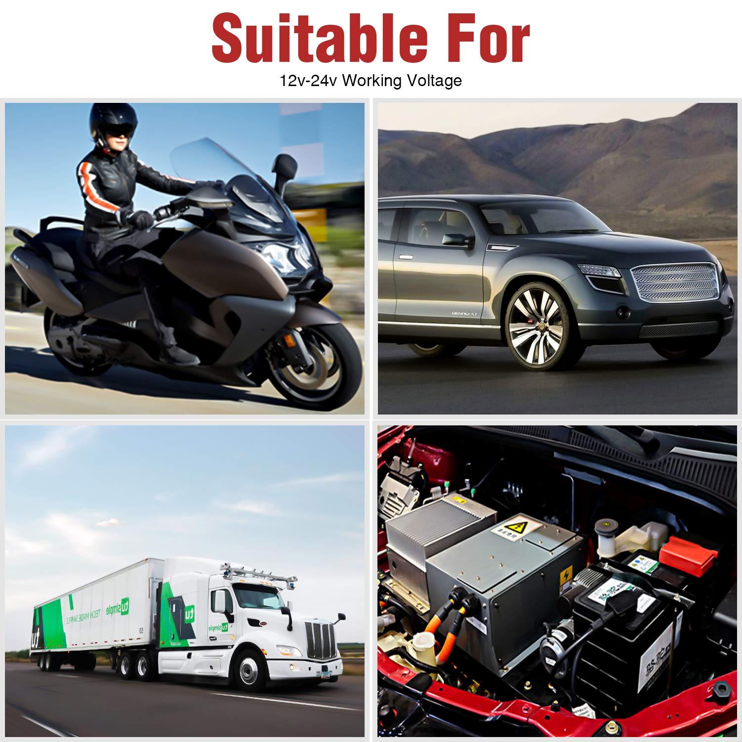 imageNilight 50037R 12FT Cable DC Extension Cord 16AWG 2 Pin Wire Harness with 12V24V Quick ConnectDisconnect SAE Connector with Dust Cap 2 Years Warranty Red black12FT SAE Extension Cord