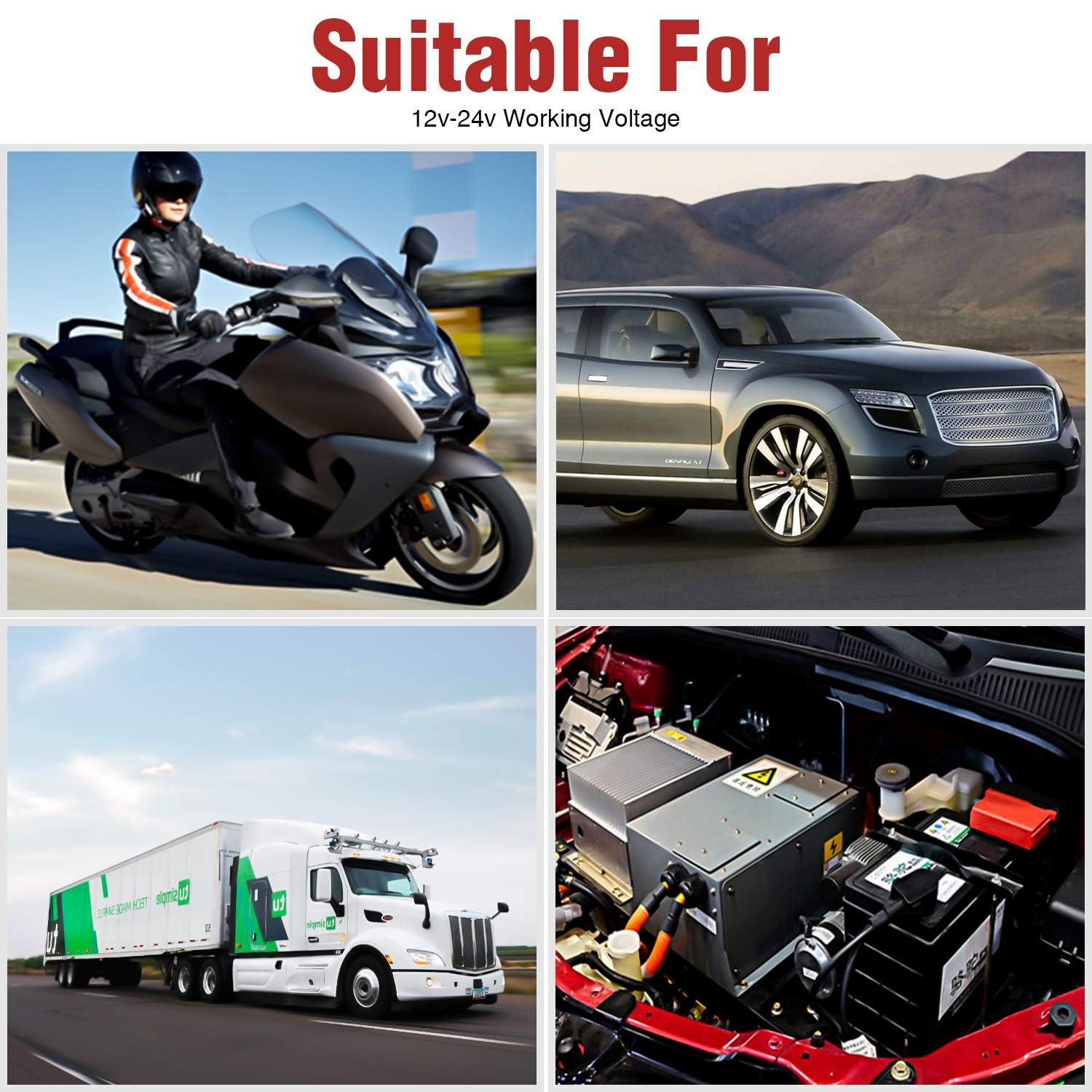 imageNilight 50037R 12FT Cable DC Extension Cord 16AWG 2 Pin Wire Harness with 12V24V Quick ConnectDisconnect SAE Connector with Dust Cap 2 Years Warranty Red black2Pcs 12FT SAE Extension Cable