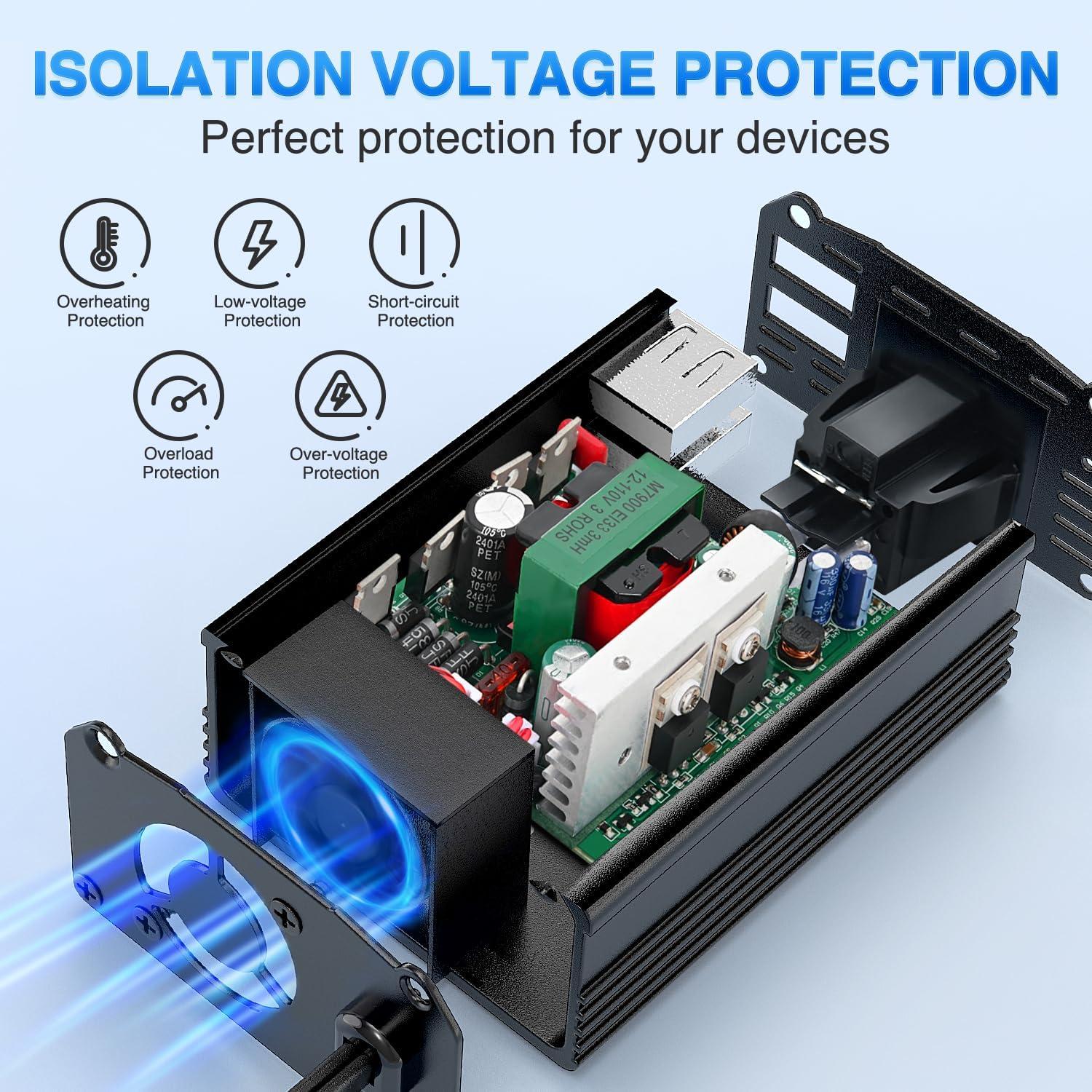 imageNilight Cigarette Lighter Extension Cord Cable Heavy Duty 6ft 12V24V Car Charger with Cigarette Lighter Plug Cigarette Lighter Socket2 Years Warranty150W USB2 110V Outlet