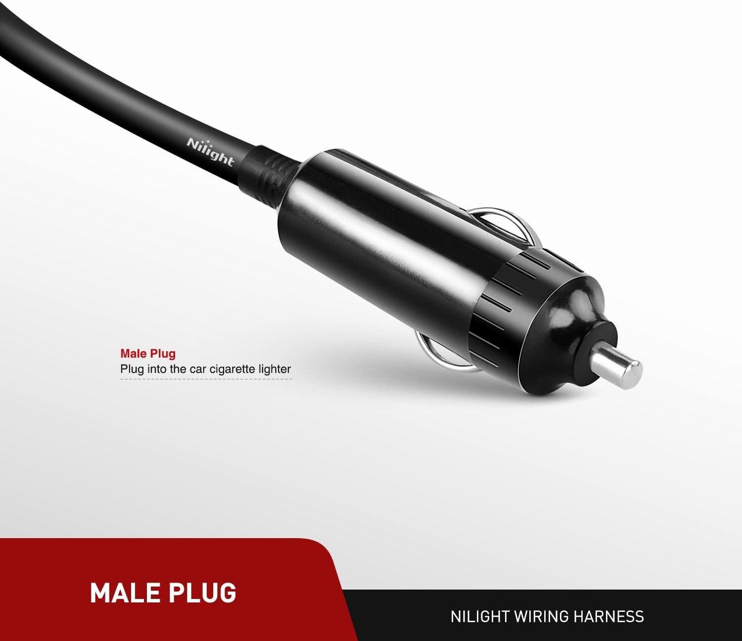 imageNilight Cigarette Lighter Extension Cord Cable Heavy Duty 6ft 12V24V Car Charger with Cigarette Lighter Plug Cigarette Lighter Socket2 Years Warranty14ft Cigarette Lighter Black