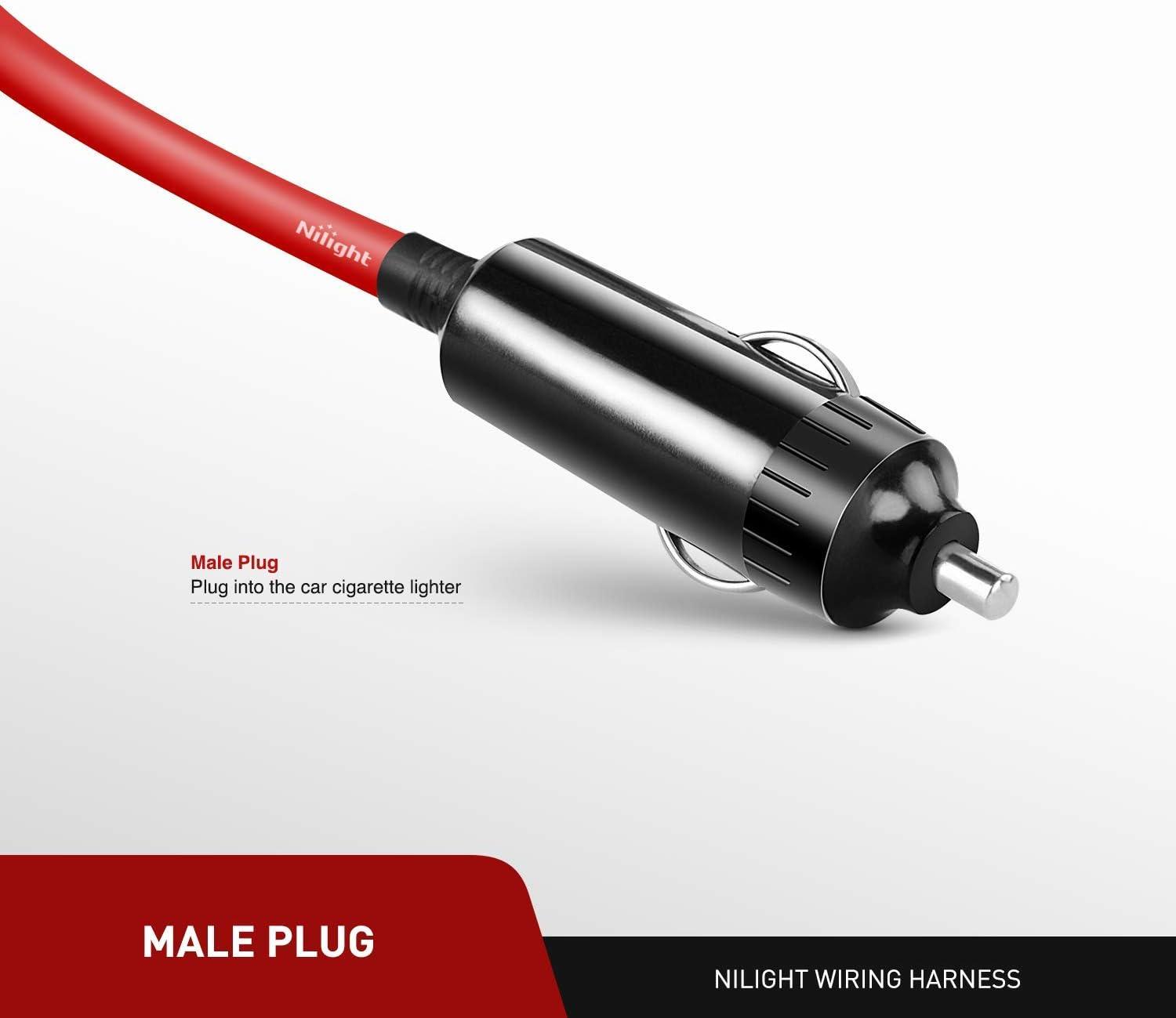 imageNilight Cigarette Lighter Extension Cord Cable Heavy Duty 6ft 12V24V Car Charger with Cigarette Lighter Plug Cigarette Lighter Socket2 Years Warranty14ft Cigarette Lighter Red