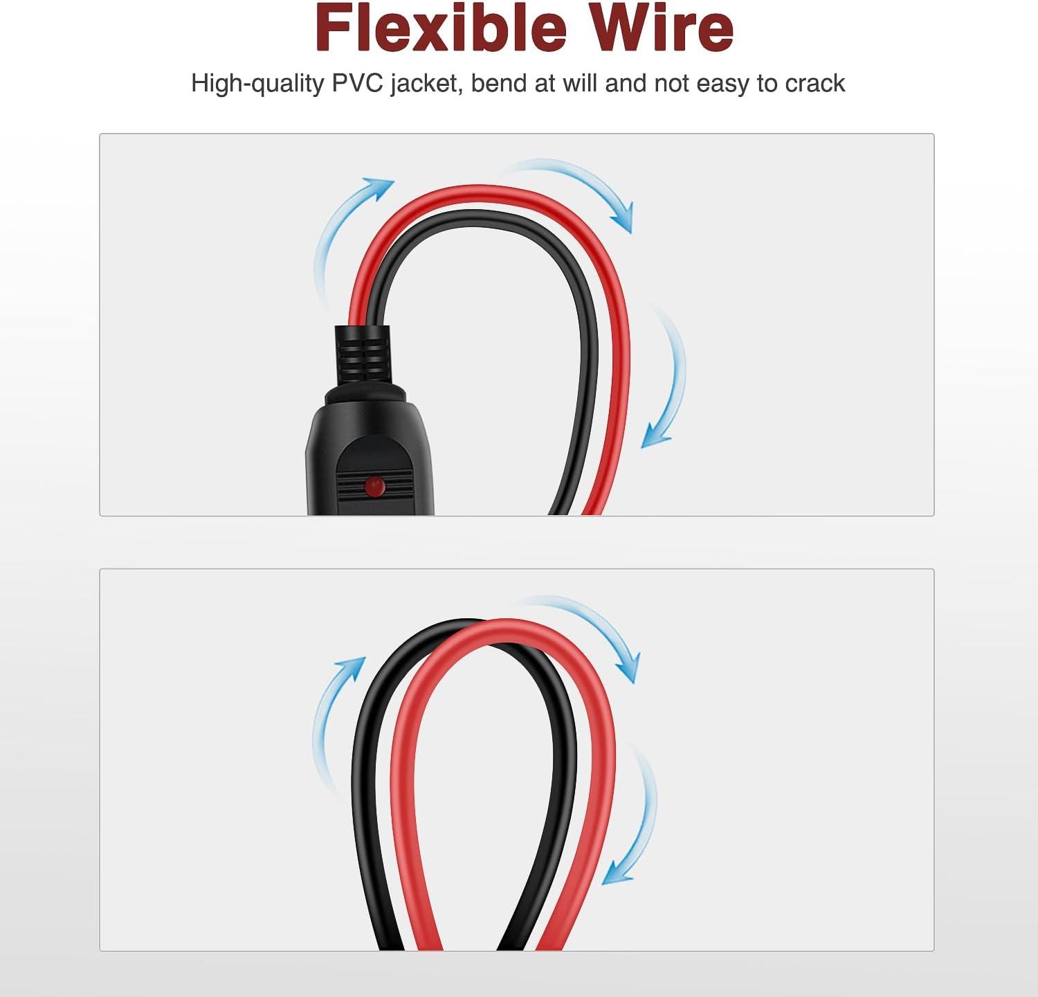 imageNilight Cigarette Lighter Extension Cord Cable Heavy Duty 6ft 12V24V Car Charger with Cigarette Lighter Plug Cigarette Lighter Socket2 Years Warranty2 Pack Male Plug