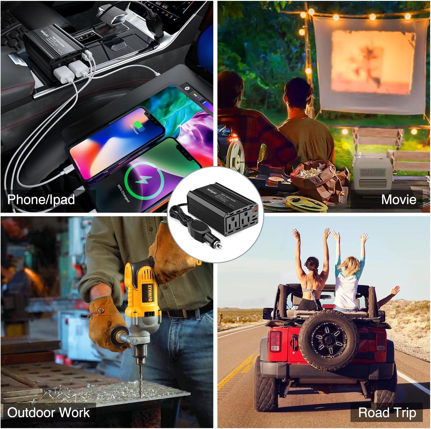 imageNilight Cigarette Lighter Extension Cord Cable Heavy Duty 6ft 12V24V Car Charger with Cigarette Lighter Plug Cigarette Lighter Socket2 Years Warranty300W USBPD 110V Outlet2