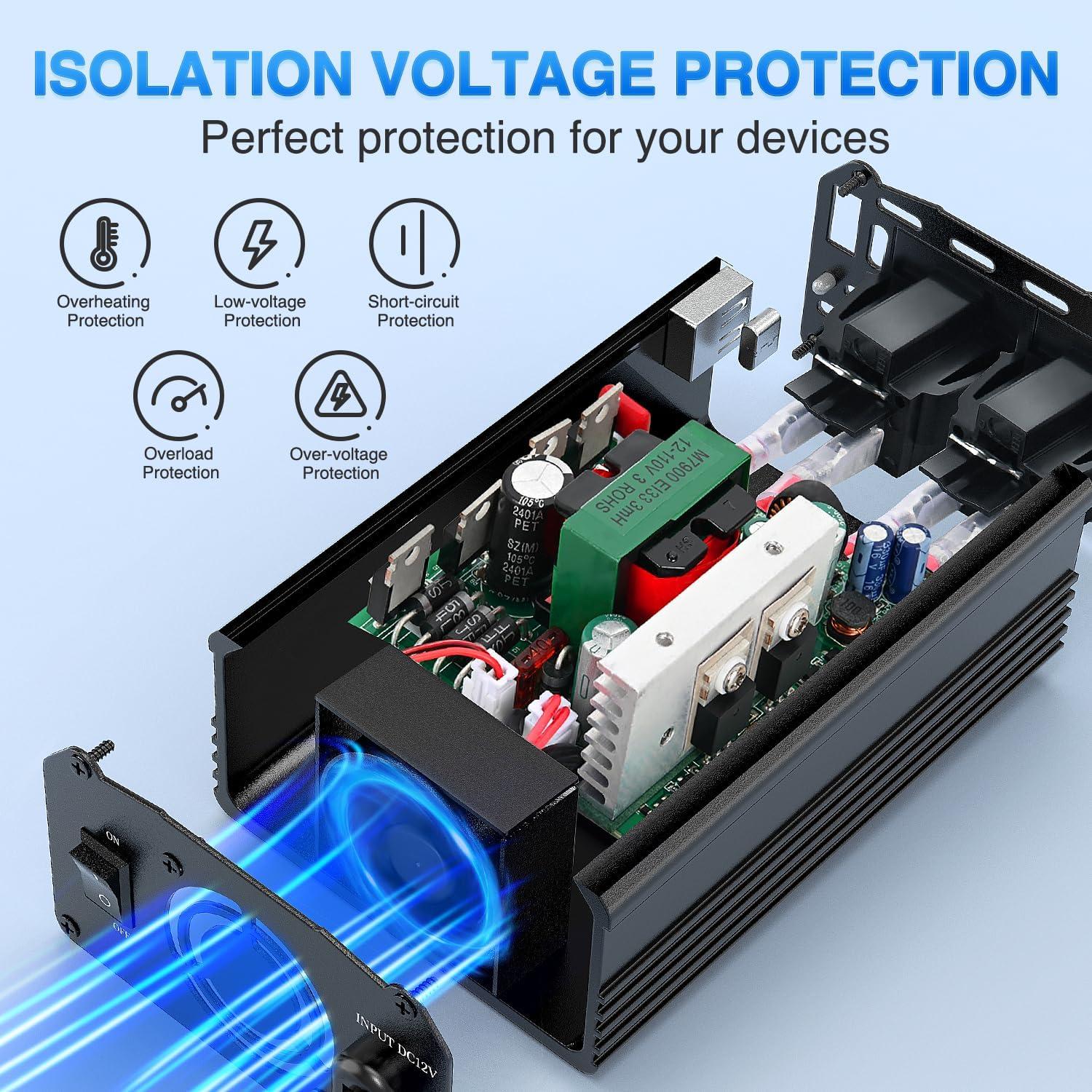 imageNilight Cigarette Lighter Extension Cord Cable Heavy Duty 6ft 12V24V Car Charger with Cigarette Lighter Plug Cigarette Lighter Socket2 Years Warranty300W USBPD 110V Outlet2