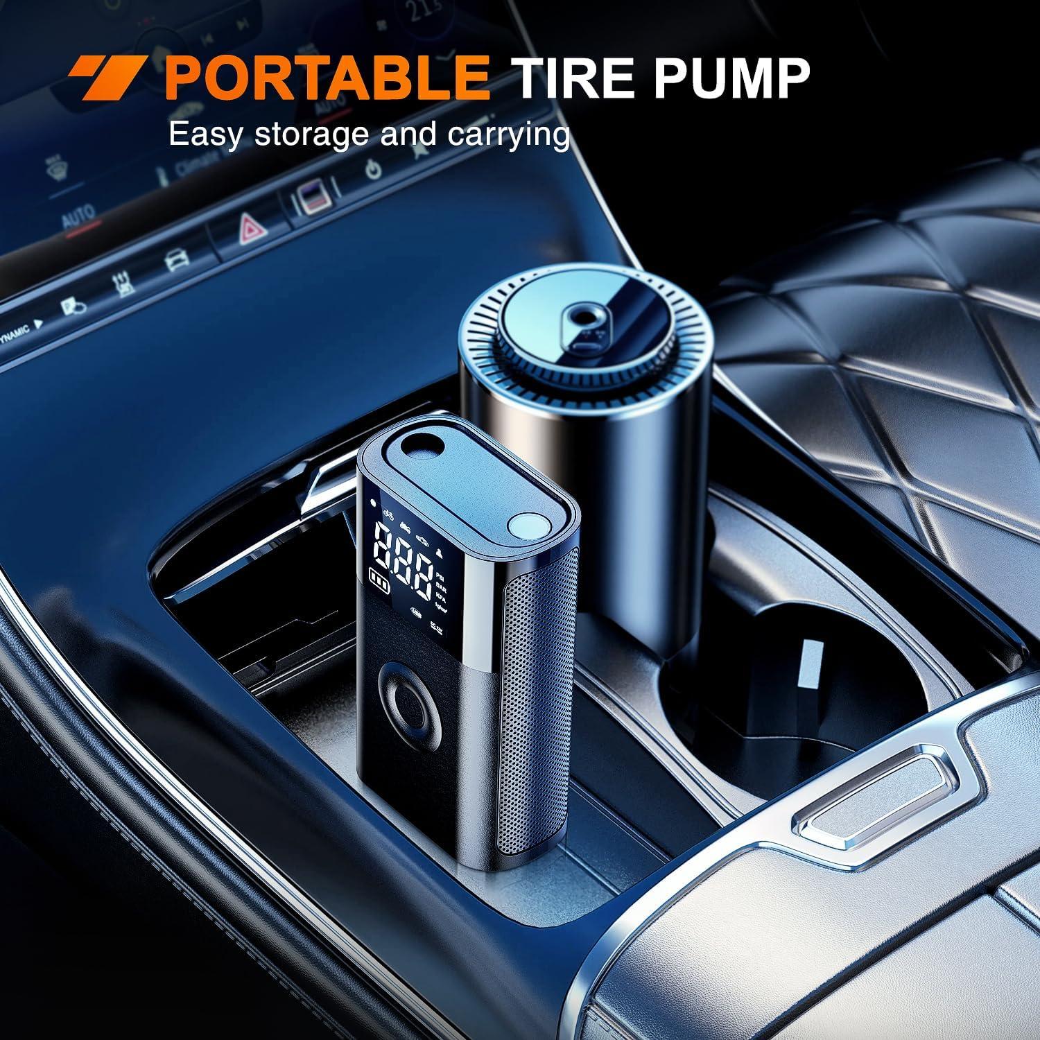 imageNilight Tire Inflator Air Compressor Portable Pump for 12V DC Car Tires with Digital Pressure Gauge 150PSI Auto LED Light Cars ATVs Bicycles2x Faster Tire Inflator