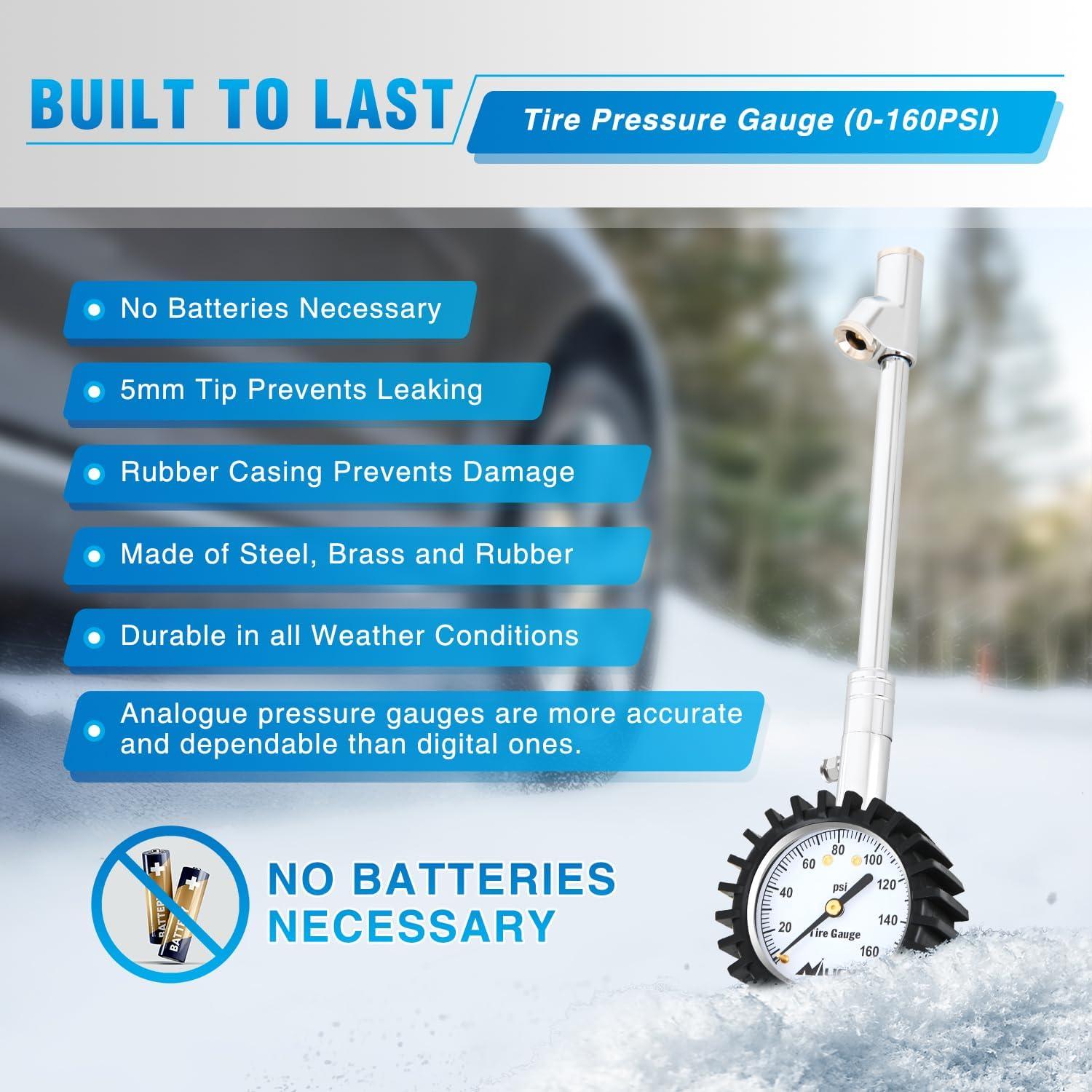 imageNilight Tire Inflator Air Compressor Portable Pump for 12V DC Car Tires with Digital Pressure Gauge 150PSI Auto LED Light Cars ATVs BicyclesDual Head Tire Gauge