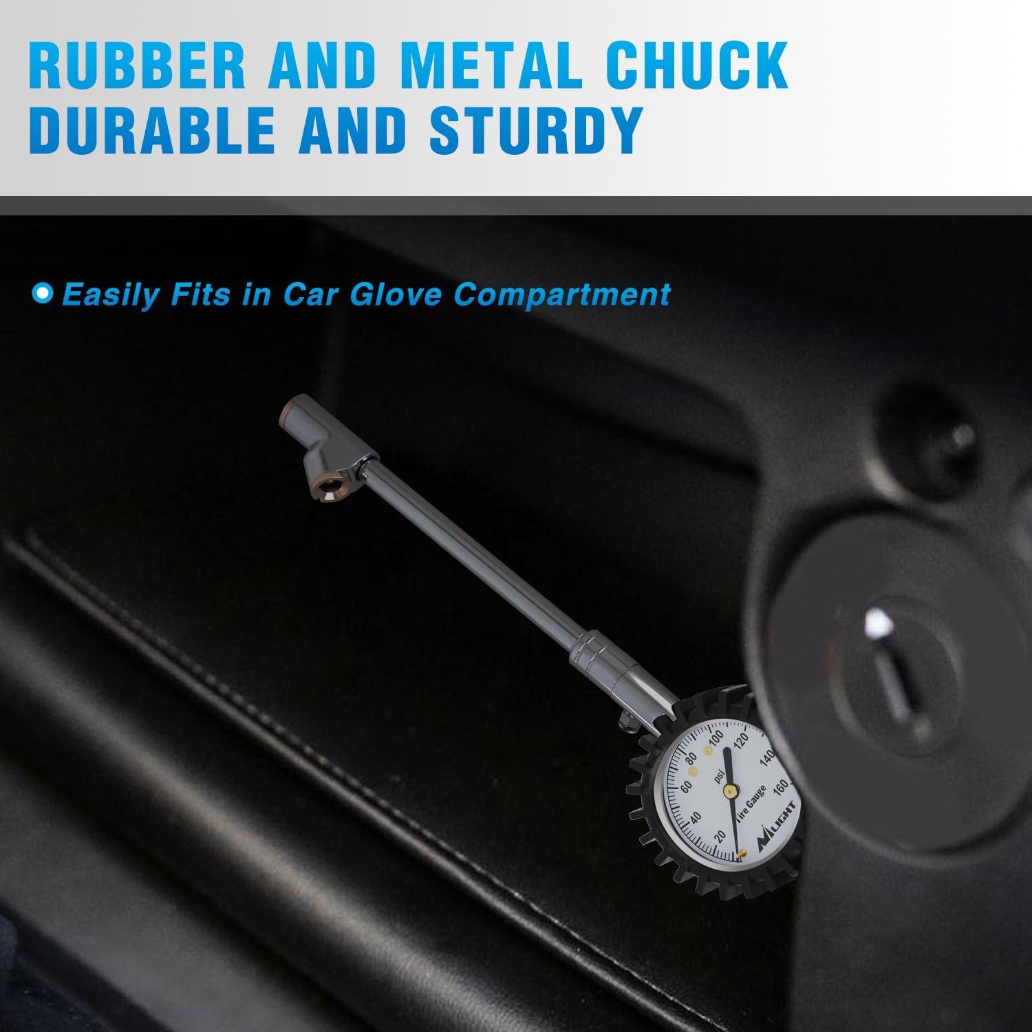 imageNilight Tire Inflator Air Compressor Portable Pump for 12V DC Car Tires with Digital Pressure Gauge 150PSI Auto LED Light Cars ATVs BicyclesDual Head Tire Gauge