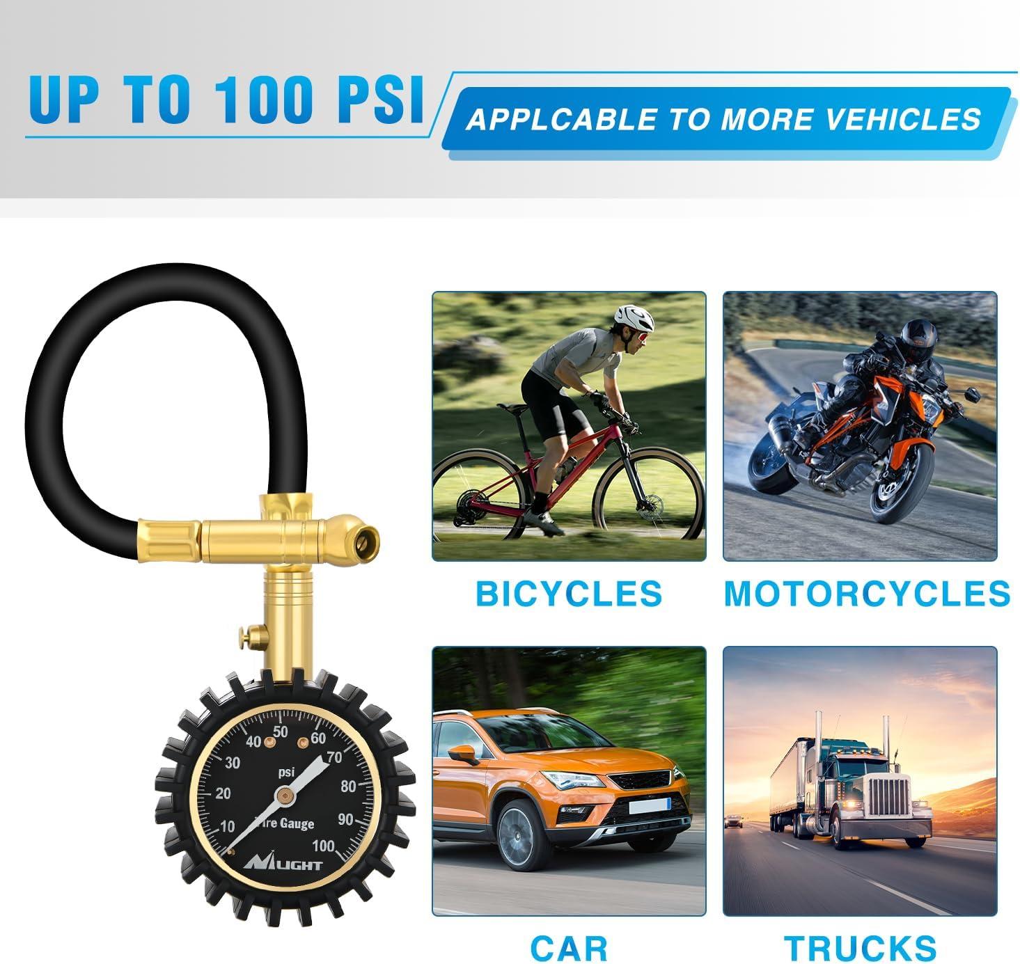 imageNilight Tire Inflator Air Compressor Portable Pump for 12V DC Car Tires with Digital Pressure Gauge 150PSI Auto LED Light Cars ATVs BicyclesNight Glow Tire Gauge