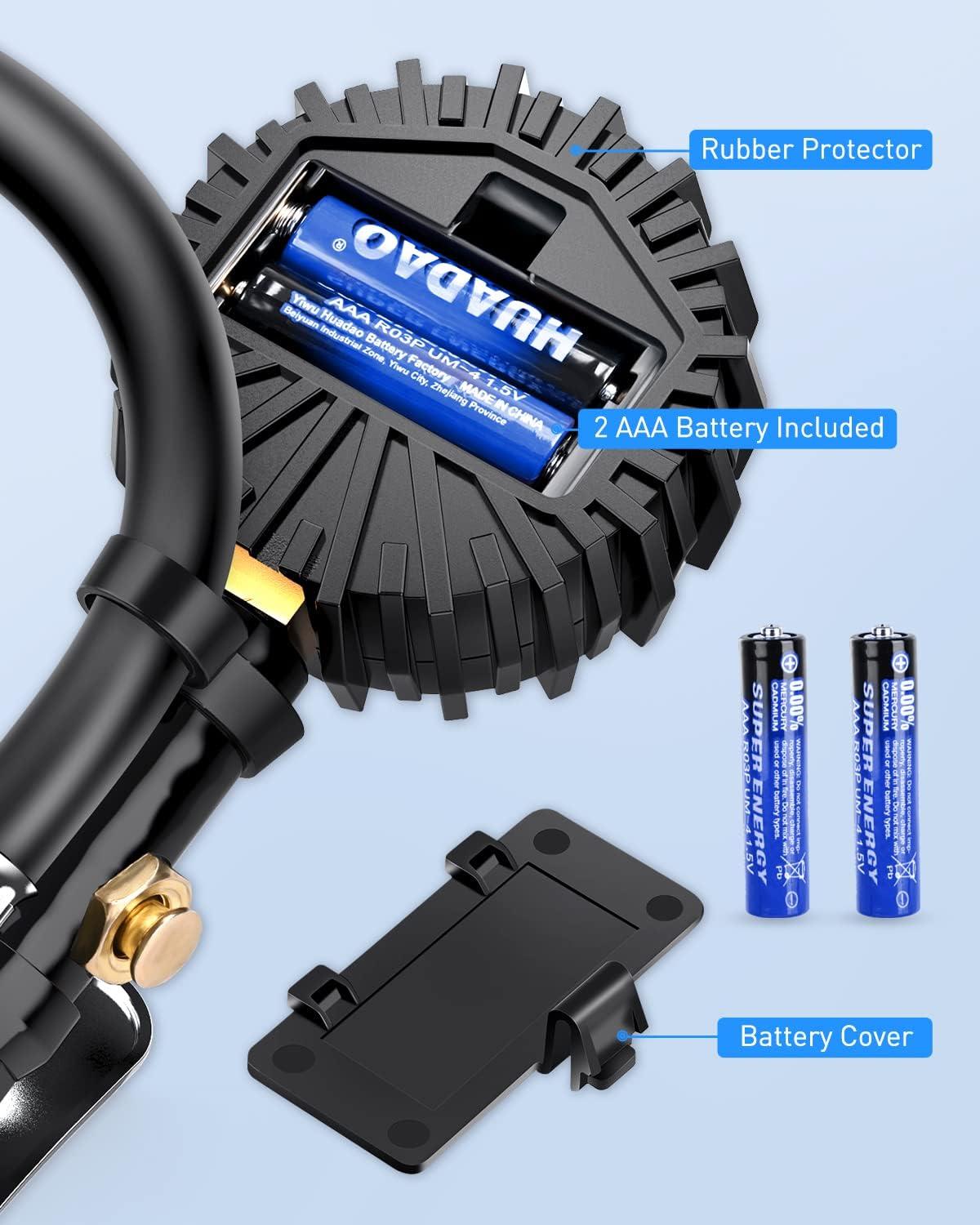 imageNilight Tire Inflator Air Compressor Portable Pump for 12V DC Car Tires with Digital Pressure Gauge 150PSI Auto LED Light Cars ATVs BicyclesTire Pressure Gauge Style 2