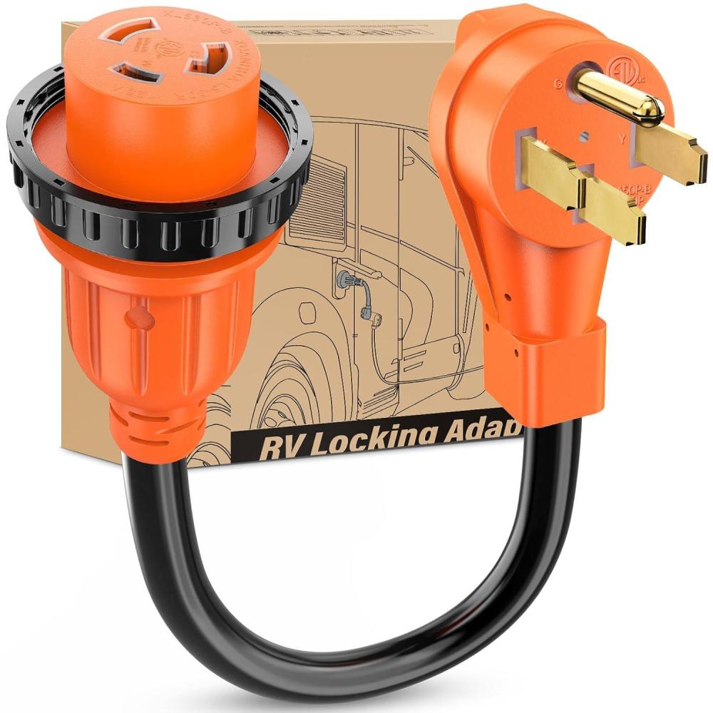 imageNilight  50033R 18 inch 50 Amp to 30 Amp RV Plug Adapter Heavy Duty Dogbone Electrical Adapter with Handle 50A Male to 30A Female Cord Adapter 125V3750W2 Years Warranty50M30F Locking