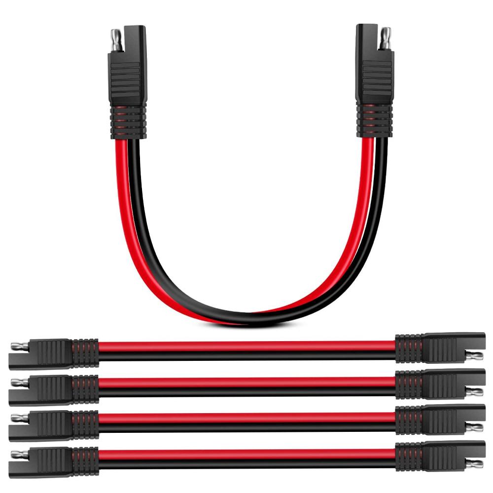 imageNilight 50037R 12FT Cable DC Extension Cord 16AWG 2 Pin Wire Harness with 12V24V Quick ConnectDisconnect SAE Connector with Dust Cap 2 Years Warranty Red black5Pcs 12 SAE Disconnect 10AWG