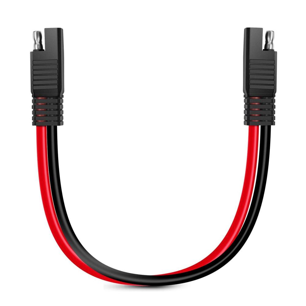 imageNilight 50037R 12FT Cable DC Extension Cord 16AWG 2 Pin Wire Harness with 12V24V Quick ConnectDisconnect SAE Connector with Dust Cap 2 Years Warranty Red black12 SAE Disconnect 10AWG