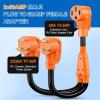 imageNilight  50033R 18 inch 50 Amp to 30 Amp RV Plug Adapter Heavy Duty Dogbone Electrical Adapter with Handle 50A Male to 30A Female Cord Adapter 125V3750W2 Years Warranty30M50F Y Splitter