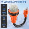 imageNilight  50033R 18 inch 50 Amp to 30 Amp RV Plug Adapter Heavy Duty Dogbone Electrical Adapter with Handle 50A Male to 30A Female Cord Adapter 125V3750W2 Years WarrantyOrange