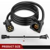 imageNilight  50050R 7Way Trailer Plug Socket Extension Cable 3FT Long 1014 AWG DoubleProng Copper TerminalsWires for 7Blade Trailer Wiring Connector Cord 2 Years Warranty8FT Trailer Extension Cord