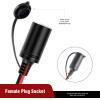 imageNilight 10026W Cord Plug Socket Clamp 49FT  15m 16 AWG ClipOn and Female Cigarette Lighter Adapter Car Battery ExtensionCable with 15A FuseCigarette Lighter Socket to Battery Clamp