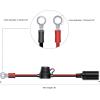 imageNilight 10026W Cord Plug Socket Clamp 49FT  15m 16 AWG ClipOn and Female Cigarette Lighter Adapter Car Battery ExtensionCable with 15A FuseCigarette Lighter Socket to O ring Harness