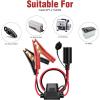 imageNilight 10026W Cord Plug Socket Clamp 49FT  15m 16 AWG ClipOn and Female Cigarette Lighter Adapter Car Battery ExtensionCable with 15A FuseCigarette Lighter Socket to Battery Clamp