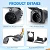 imageNilight 4Way Flat to 7Way Round RV Blade Adapter Plug 4 Pin to 7 Pin Vehicle Side Trailer Light Adapter with Extra Output Wire Tow Hitch Wire Adapter 7 Way Car End with mounting BracketUSCAR 7Pin to 74Pin Trailer Adapter