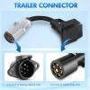 imageNilight 4Way Flat to 7Way Round RV Blade Adapter Plug 4 Pin to 7 Pin Vehicle Side Trailer Light Adapter with Extra Output Wire Tow Hitch Wire Adapter 7 Way Car End with mounting Bracket7Pin to 7Way RV Trailer Adapter