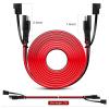 imageNilight 50037R 12FT Cable DC Extension Cord 16AWG 2 Pin Wire Harness with 12V24V Quick ConnectDisconnect SAE Connector with Dust Cap 2 Years Warranty Red black2Pcs 12FT SAE Extension Cable