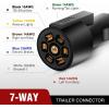 imageNilight 50049R 7Way 8 Feet Heavy Duty 7 Way Plug Inline Trailer Cord for Truck Camper Blade Molded RV Cable Wire Weatherproof ampamp Corrosion Resistant8FT2 Years WarrantyRV Standard Trailer Cord 12FT wPlug