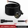imageNilight 50049R 7Way 8 Feet Heavy Duty 7 Way Plug Inline Trailer Cord for Truck Camper Blade Molded RV Cable Wire Weatherproof ampamp Corrosion Resistant8FT2 Years WarrantyRV Standard Trailer Cord 16FTwPlug