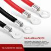 imageNilight 6 AWG 20 Inch Each Battery Power Inverter Cables wTinned Wire Terminals Red Black 38 Inch Lugs Copper Parallel OxygenFree Wires for Solar Motorcycle Automotive Cars
