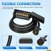 imageNilight Heavy Duty 7 Way Inline Trailer Plug 8 Feet Connector Cable 7Pin RV Round Extension Wiring Harness Weatherproof Junction Box for RV Towing Car8FT 7Way Trailer Plug with Junction Box