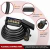 imageNilight Heavy Duty 7 Way Inline Trailer Plug 8 Feet Connector Cable 7Pin RV Round Extension Wiring Harness Weatherproof Junction Box for RV Towing Car12FT Trailer Wiring Harness