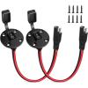 imageNilight  10040W 2 Pack 12AWG SAE Power Socket Sidewall Port Solar Panel Flush Mount Connector Plug 2Pin SAE Cable with 8 Screws for Solar Generator Battery Charger
