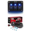 imageNilight 3 Gang Aluminum Panel Toggle Dash 5 Pin OnOff PreWired Rocker Switch Holder with 16 AWG LED Light Bar Wiring Harness Kit  2 Leads 12V for Automotive Car Marine Boat 2 Years Warranty