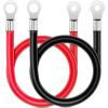 imageNilight 6 AWG 20 Inch Each Battery Power Inverter Cables wTinned Wire Terminals Red Black 38 Inch Lugs Copper Parallel OxygenFree Wires for Solar Motorcycle Automotive Cars
