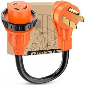 imageNilight  50033R 18 inch 50 Amp to 30 Amp RV Plug Adapter Heavy Duty Dogbone Electrical Adapter with Handle 50A Male to 30A Female Cord Adapter 125V3750W2 Years Warranty50M30F Locking