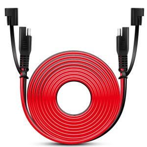 imageNilight 50037R 12FT Cable DC Extension Cord 16AWG 2 Pin Wire Harness with 12V24V Quick ConnectDisconnect SAE Connector with Dust Cap 2 Years Warranty Red black12FT SAE Extension Cord