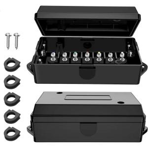 imageNilight 50049R 7Way 8 Feet Heavy Duty 7 Way Plug Inline Trailer Cord for Truck Camper Blade Molded RV Cable Wire Weatherproof ampamp Corrosion Resistant8FT2 Years WarrantyJunction Box 2PCS