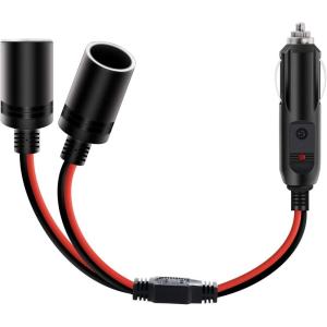 imageNilight Cigarette Lighter Extension Cord Cable Heavy Duty 6ft 12V24V Car Charger with Cigarette Lighter Plug Cigarette Lighter Socket2 Years Warranty1 to 2 Cigarette Lighter Splitter