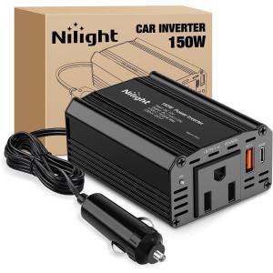 imageNilight Cigarette Lighter Extension Cord Cable Heavy Duty 6ft 12V24V Car Charger with Cigarette Lighter Plug Cigarette Lighter Socket2 Years Warranty150W USBPD 110V Outlet