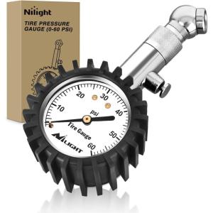 imageNilight Tire Inflator Air Compressor Portable Pump for 12V DC Car Tires with Digital Pressure Gauge 150PSI Auto LED Light Cars ATVs Bicycles60psi Tire Gauge