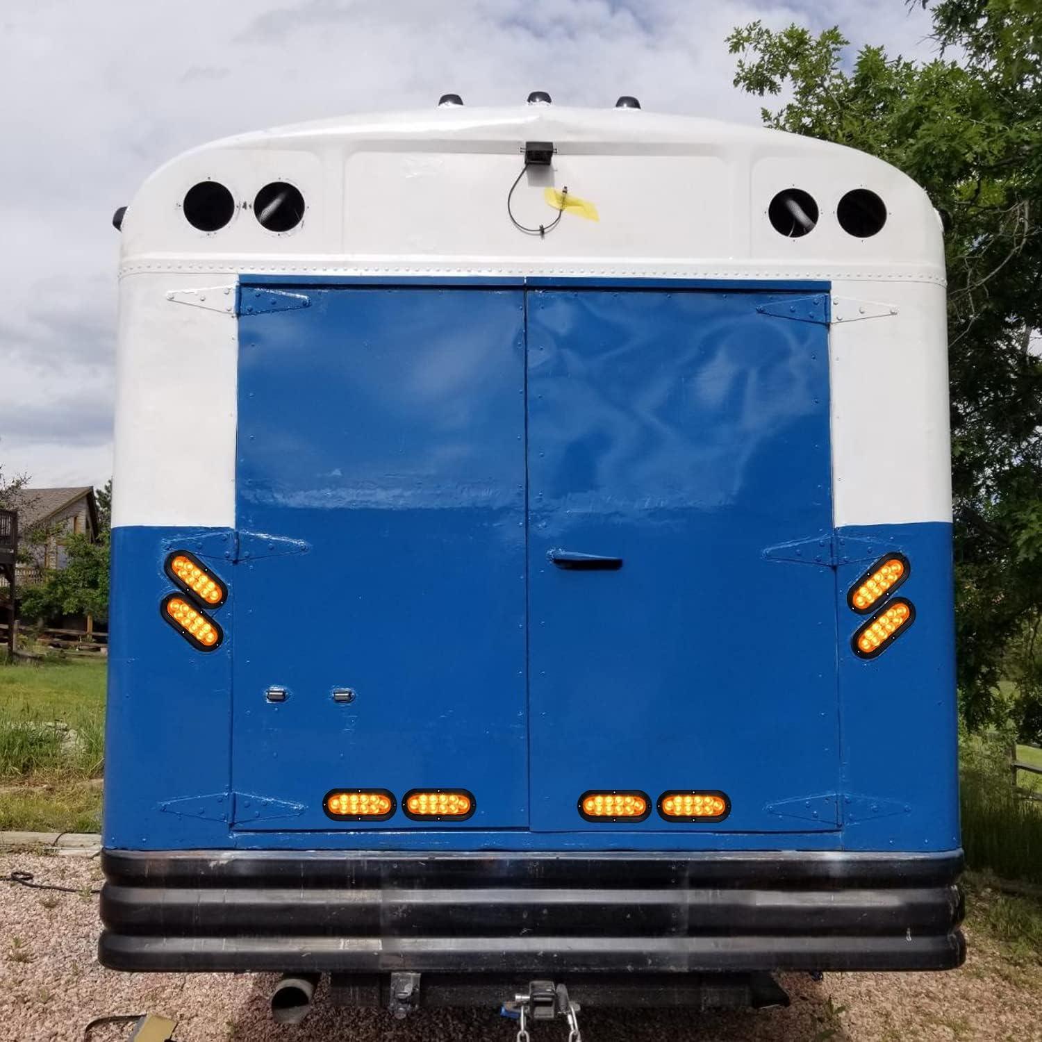 imageNilight RV Tail Light 2PCS 72 LED Red Running Stop Brake Turn Signals White License Plate Lights Surface Mount Waterproof Taillights for Caravan Camper VanAmber Lights Screws 2Pcs