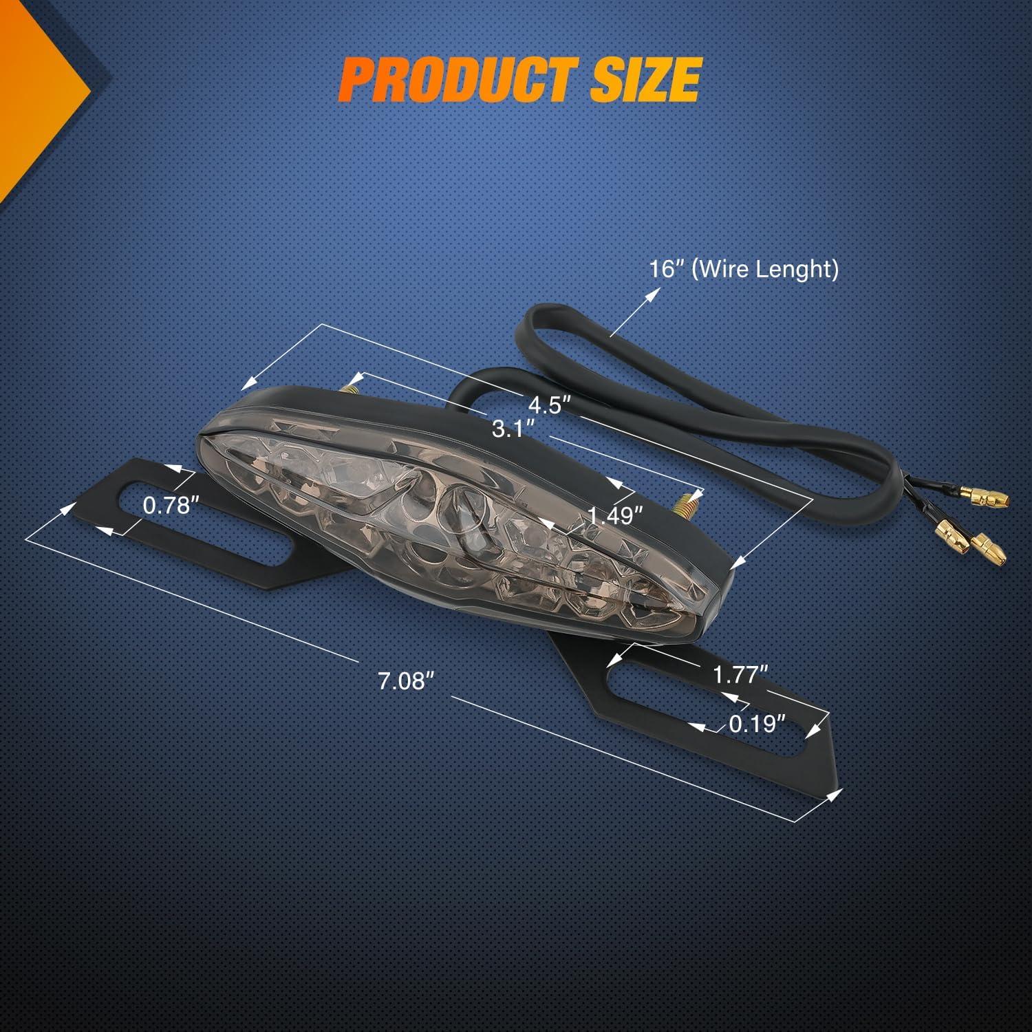 imageNilight RV Tail Light 2PCS 72 LED Red Running Stop Brake Turn Signals White License Plate Lights Surface Mount Waterproof Taillights for Caravan Camper VanMotorcycle Tail Lights Smoked