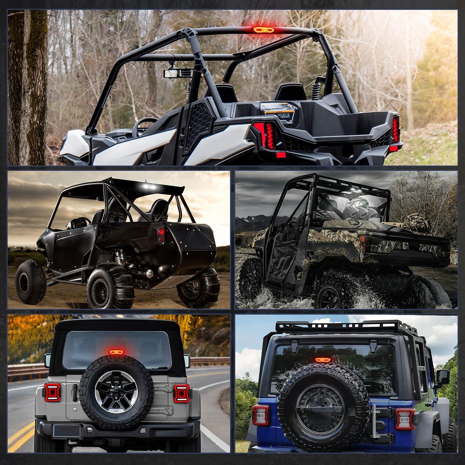 imageNilight RV Tail Light 2PCS 72 LED Red Running Stop Brake Turn Signals White License Plate Lights Surface Mount Waterproof Taillights for Caravan Camper VanUTV LED Chase Brake Light