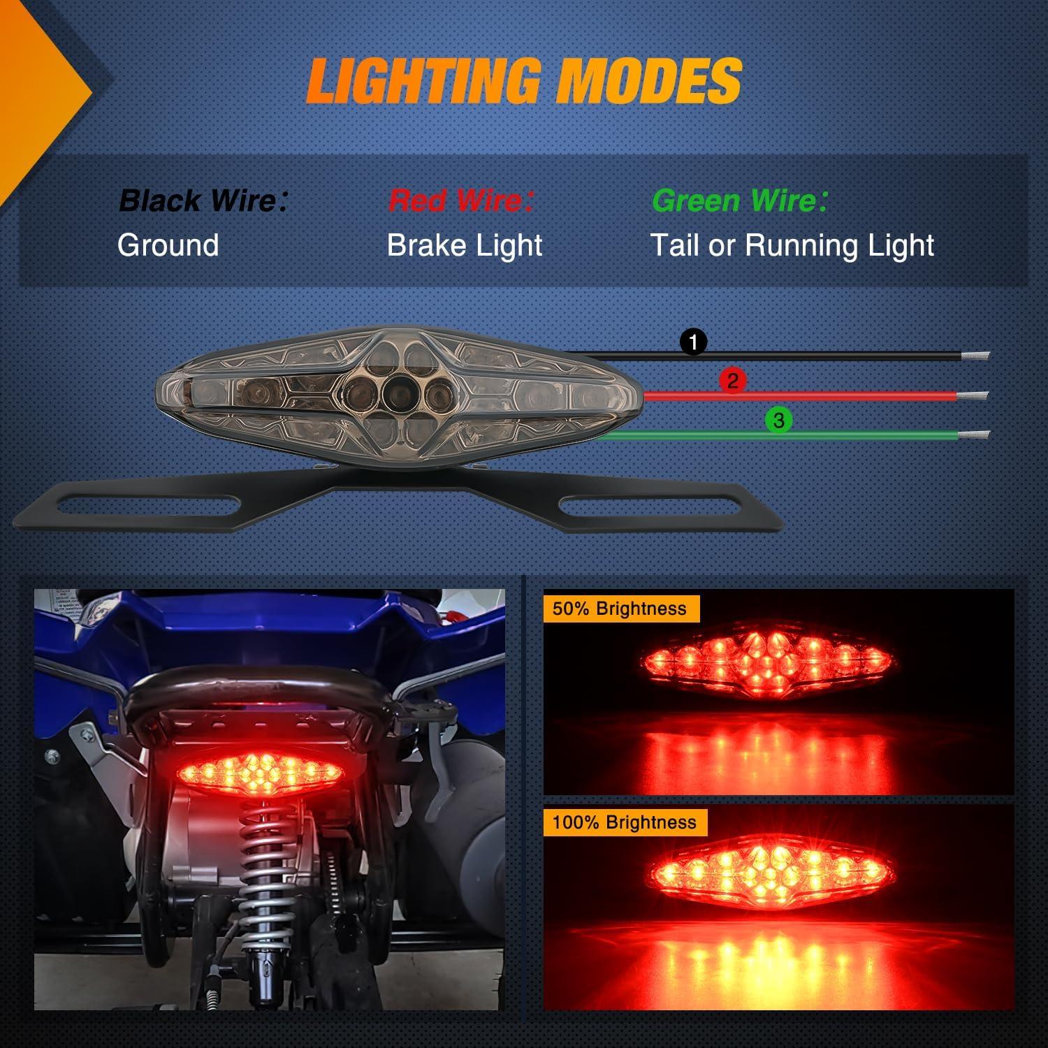 imageNilight RV Tail Light 2PCS 72 LED Red Running Stop Brake Turn Signals White License Plate Lights Surface Mount Waterproof Taillights for Caravan Camper VanMotorcycle Tail Lights Smoked