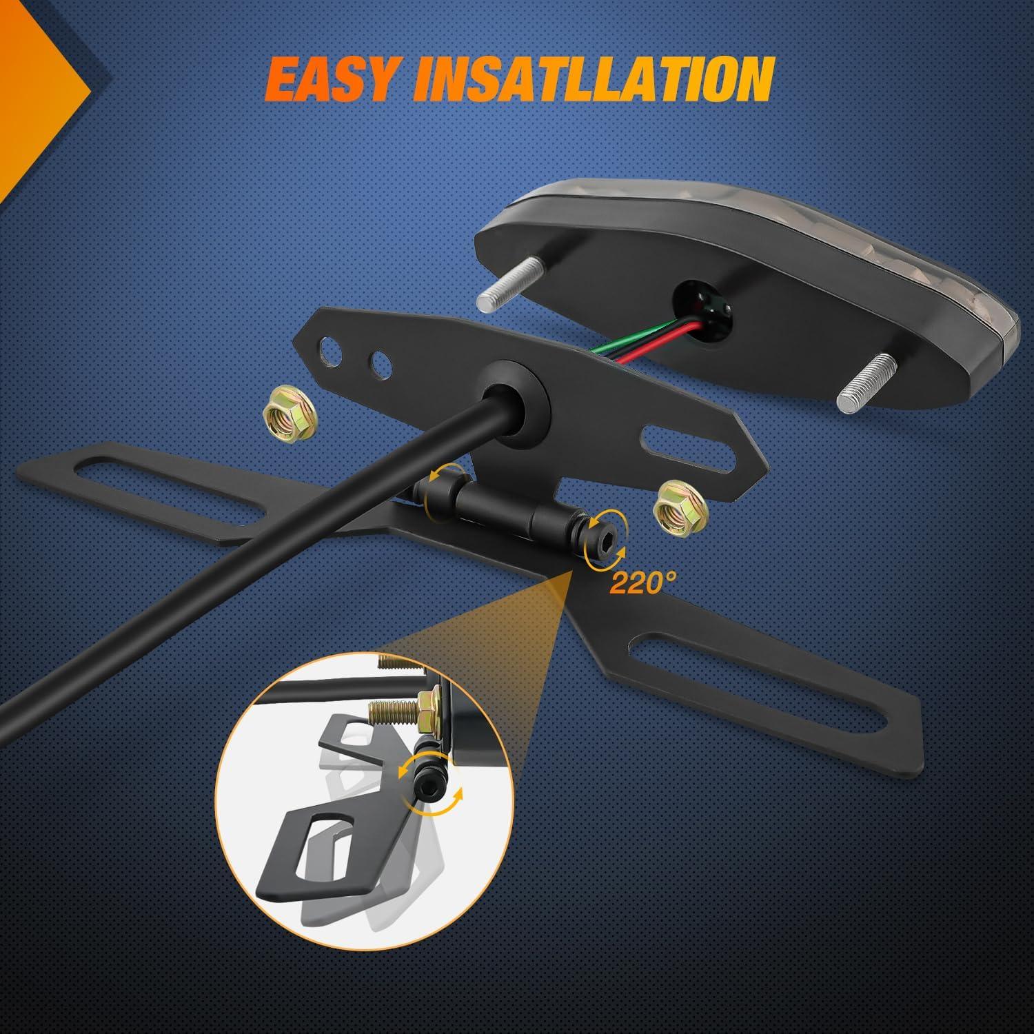 imageNilight RV Tail Light 2PCS 72 LED Red Running Stop Brake Turn Signals White License Plate Lights Surface Mount Waterproof Taillights for Caravan Camper VanMotorcycle Tail Lights Smoked