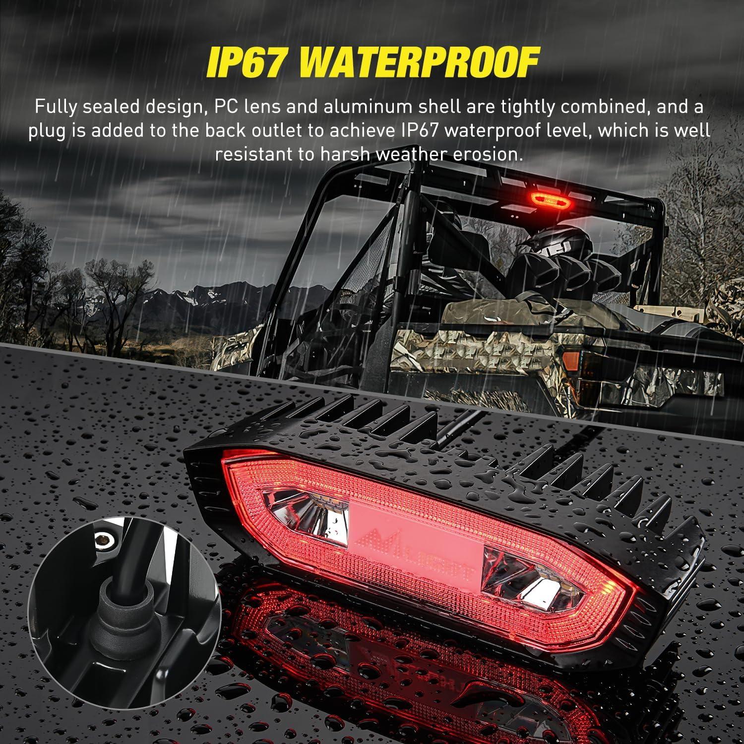 imageNilight RV Tail Light 2PCS 72 LED Red Running Stop Brake Turn Signals White License Plate Lights Surface Mount Waterproof Taillights for Caravan Camper VanUTV LED Chase Brake Light