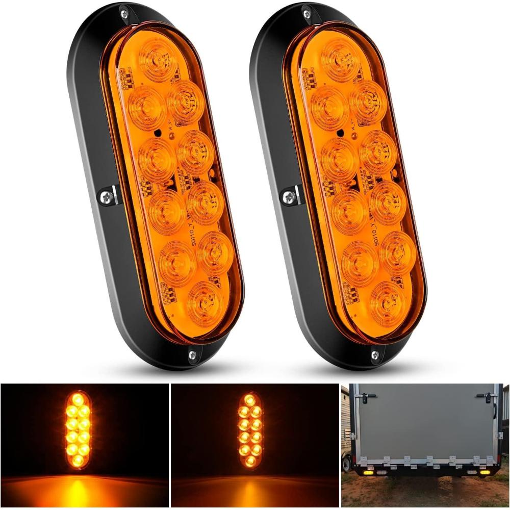 imageNilight RV Tail Light 2PCS 72 LED Red Running Stop Brake Turn Signals White License Plate Lights Surface Mount Waterproof Taillights for Caravan Camper VanAmber Lights Screws 2Pcs
